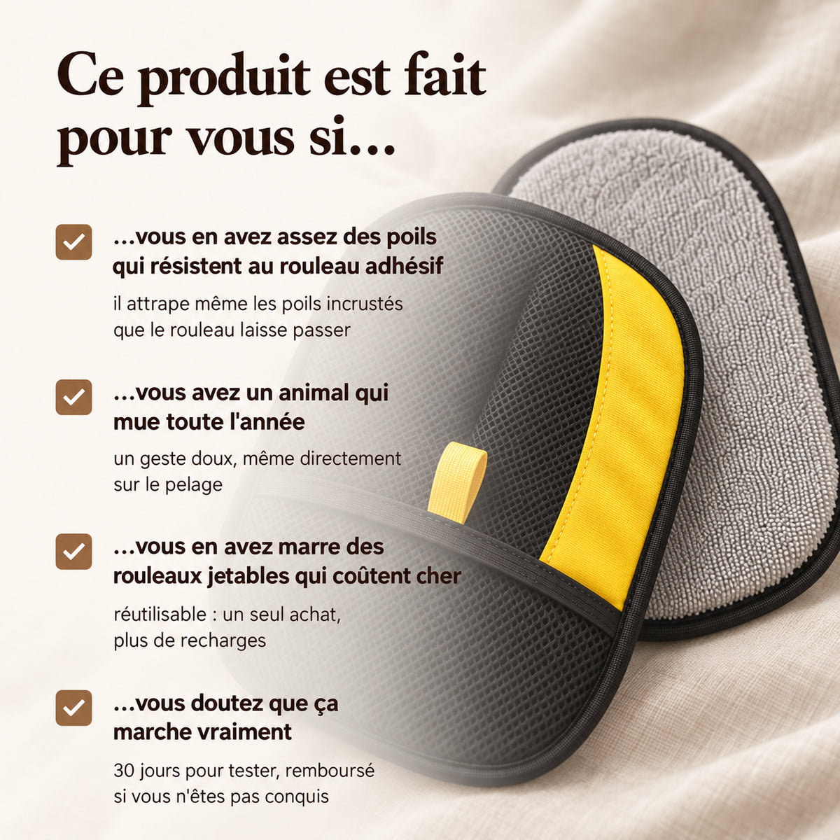 GantMagik™ — retirez 100 % des poils d'animaux